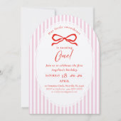 Elegant First Birthday Invitation. Kaart (Voorkant)