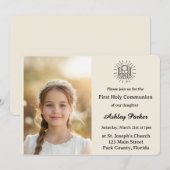 Elegant First Holy Communion Photo Invitation (Devant / Derrière)