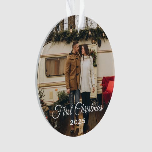 Elegant First Kerstfoto Keepomwille Ornament (voorkant)