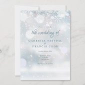 Elegant First Snowflakes Winter Wedding Kaart (Voorkant)