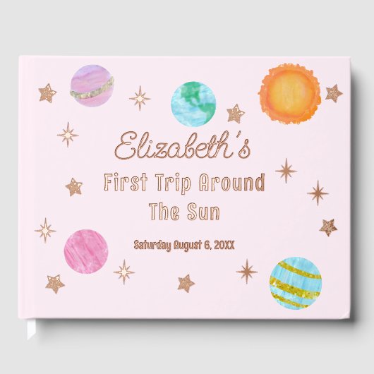 Elegant First Trip Around The Sun Girl's Birthday (Recto)