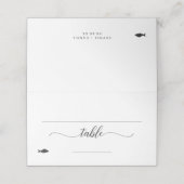 Elegant Fish Meal Option Wedding Place Card (Buitenkant ongevouwen)