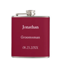 Élégant flacon de Groomsman personnalisé de Bourgo