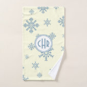 Élégant Flakes Bleus en Arrière - plan blanc (Serviette à main)