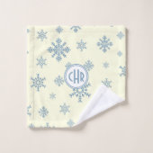 Élégant Flakes Bleus en Arrière - plan blanc (Gant de toilette)