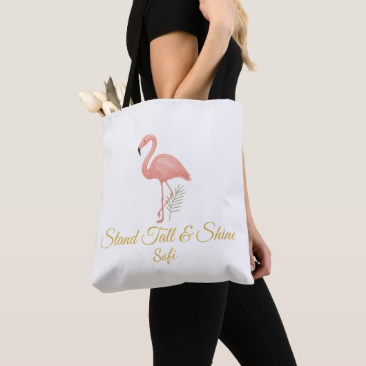 Elegant Flamingo Art with Soft Pastel Quote Draagtas (Dichtbij)