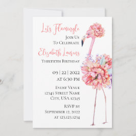 Elegant Flamingo Invitation Aankondiging