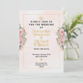 Elegant flat bruiloft kaart (Staand voorkant)