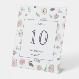 Elegant Flat Modern Botanical Green Table Numbers Reclamebord Met Voetstuk