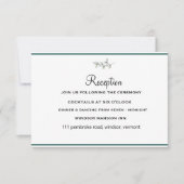 Elegant Flat Modern Botanical Green Twig Receptie Kaart (Voorkant)