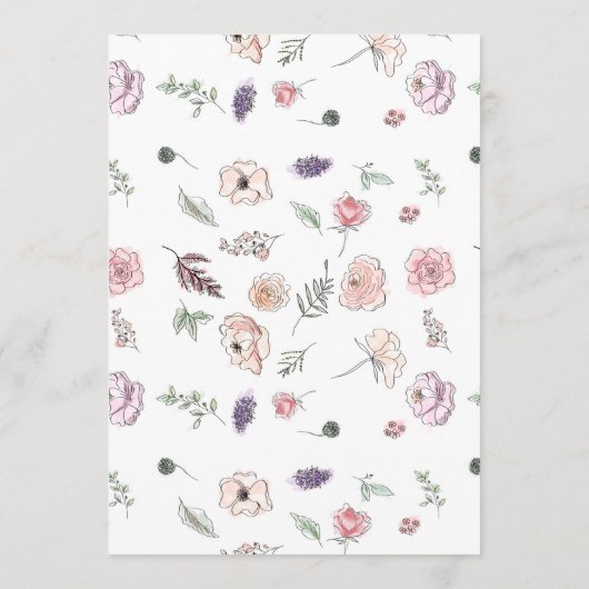 Elegant Flat Modern Botanical Green Wedding Menu (Achterkant)