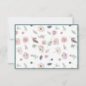 Elegant Flat Modern Botanical Green Wedding RSVP (Achterkant)