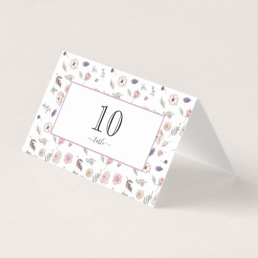 Elegant Flat Modern Botanical Green Wedding Table Kaart (Voorkant)