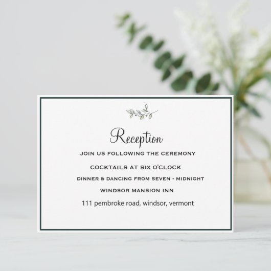 Elegant Flat Modern Botanical Greenery Wedding Kaart (Staand voorkant)