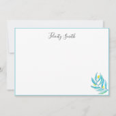 Elegant Flat Modern Botanische Notitiekaarten (Voorkant)