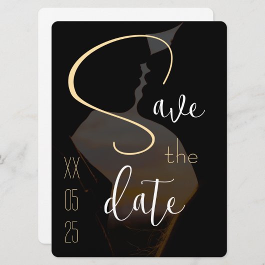 Elegant Flat Save the Date Kaart (Voorkant / Achterkant)