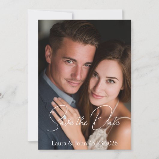 Elegant Flat Save the Date Wedding Invitation (Devant)