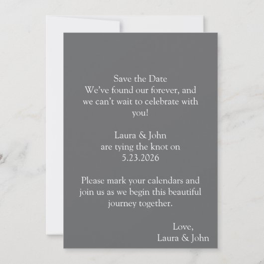 Elegant Flat Save the Date Wedding Invitation (Dos)