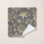 Élégant Flèche de neige à huile d'or gris Noël (Gant de toilette)