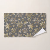 Élégant Flèche de neige à huile d'or gris Noël (Serviette à main)