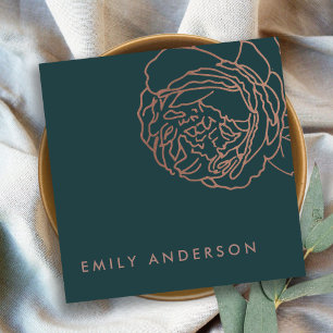 ELEGANT FLES GROEN BLUSH PINK ROSE GOLD FLORAL VIERKANTE VISITEKAARTJE