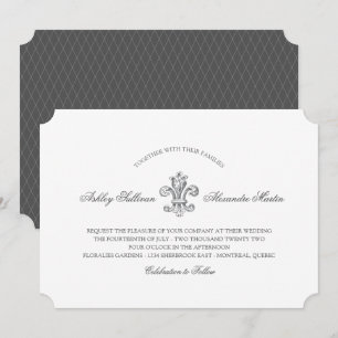 Elegant Fleur de Lis Bruiloft 3 Kaart