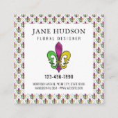 Elegant Fleur De Lis Design Vierkante Visitekaartje (Achterkant)