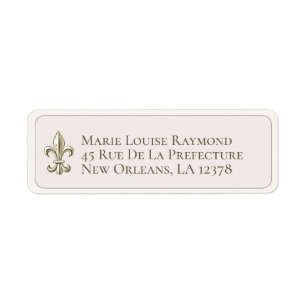 Elegant Fleur de Lis Eigen Adres Etiket