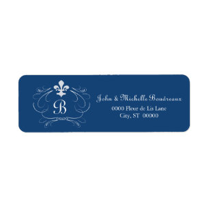 Elegant Fleur de Lis Monogram Etiket