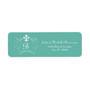 Elegant Fleur de Lis Monogram Etiket