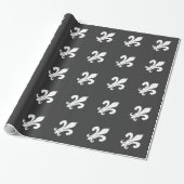 Elegant Fleur de lis patroon verpakkingspapier Cadeaupapier (Uitgerold)