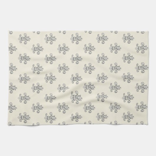 Elegant Fleur de Lis Pattern Theedoek (Horizontaal)