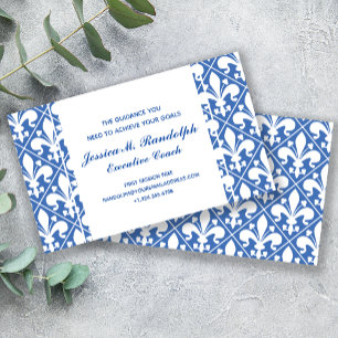 Elegant Fleur DE Lys Executive Blauw en Wit Visitekaartje