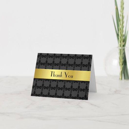 Elegant Fleur Di Lys Hartelijk dank Bedankkaart (Voorkant)