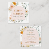 Elégant fleur sauvage aquarelle carte de visite (Devant / Derrière)