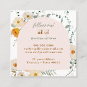 Elégant fleur sauvage aquarelle carte de visite (Dos)