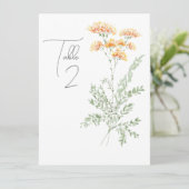 Elégant Fleur sauvage aquarelle Numéro de table (Debout devant)