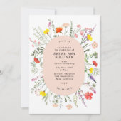 Élégant Fleur sauvage Blush Frame Invitation de di (Devant)