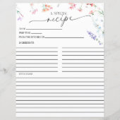 Elegant Fleur sauvage Boho | Cartes recettes (Dos)