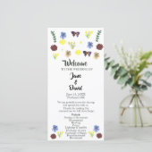 Élégant Fleur sauvage Boho White Wedding Programme (Debout devant)