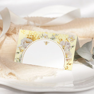 Élégant fleur sauvage bumble abeille mariage carte