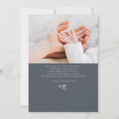 Élégant Fleur sauvage d'ardoise Faire-part de nais (Dos)