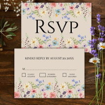 Elégant Fleur sauvage Floral Beige Mariage RSVP