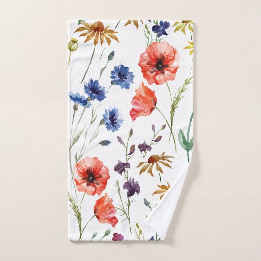 Élégant Fleur sauvage floral Boho (Serviette à main)