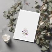 Élégant Fleur sauvage Mariage Détails Carte de boî
