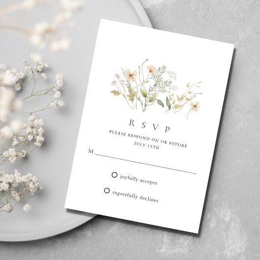 Elégant Fleur sauvage Mariage extérieur RSVP