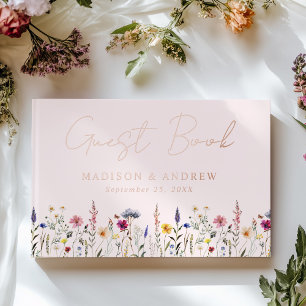 Élégant Fleur sauvage Meadow Blush Pink Photo Mari