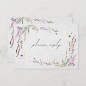 Élégant Fleur sauvage moderne Simple mariage RSVP (Devant / Derrière)