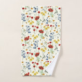 Élégant Fleur sauvage moderne sur blanc (Serviette à main)