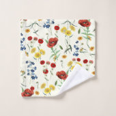 Élégant Fleur sauvage moderne sur blanc (Gant de toilette)